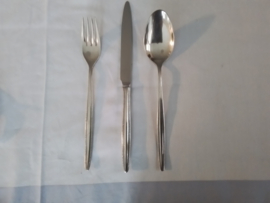 Vork,mes en lepel parelrand Gero 100