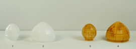 Glazen bol met ingeblazen kerven links 1 small opaal wit nr: 136.00