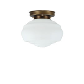 Plafonniere retro glazen bol Sultan met oud messing ophanging nr 4P1-479.00