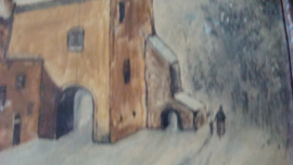 Winterlandschap gesigneerd H. de Greef.