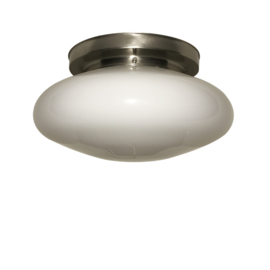 Plafonniere glazen bol Orbit 35cm opaal met mat nikkel ophanging nr 7P1-641.00