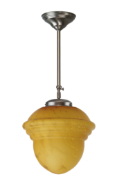 Schuifstang standaard H 87-137 mat nikkel met glazen bol Acorn deco marmer 30cm 7Sk2-308.70