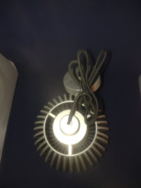 Hanglamp gegalvaniseerd d-25cm ellips met katoenpendel nr gal1002