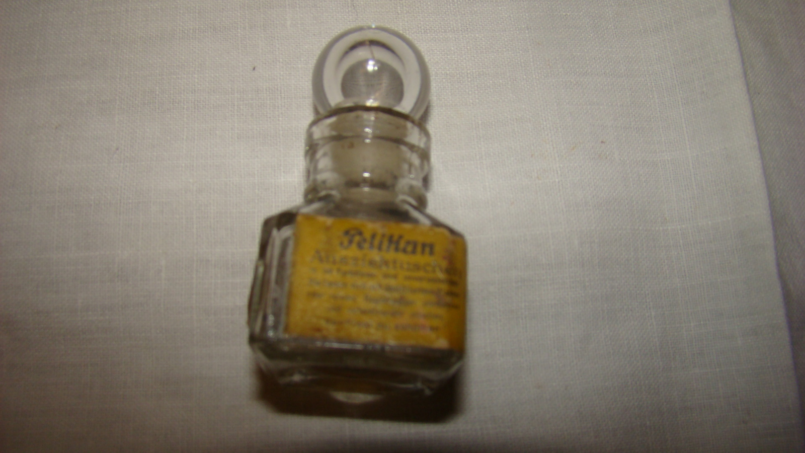 Vierkant  oud inktpotje feinste unverwaschbare  Pelikan kobaltblau.