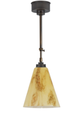Schuifstang 2x25cm brons licht gemarmerde trechterkap 25 nr 1Sb-324.60