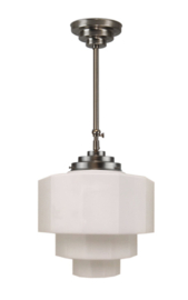 Schuifstang kort H 64-87 mat nikkel met glazen bol Pie opaal 30cm 7St1-582.00