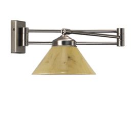 Wandlamp mat nikkel wandschaar met dakkap 20 licht marmer nr 7Ws-20.60