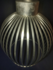 Hanglamp gegalvaniseerd d-26cm bol hoog met katoenpendel nr gal1006