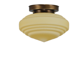 Plafonnière Deco bol mat champagne met oud messing ophanging nr 4P1-394.59