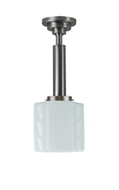 Pendel buis 25/50 h-51cm mat nikkel met glazen bol Colon 20 opaal 7B-484.00