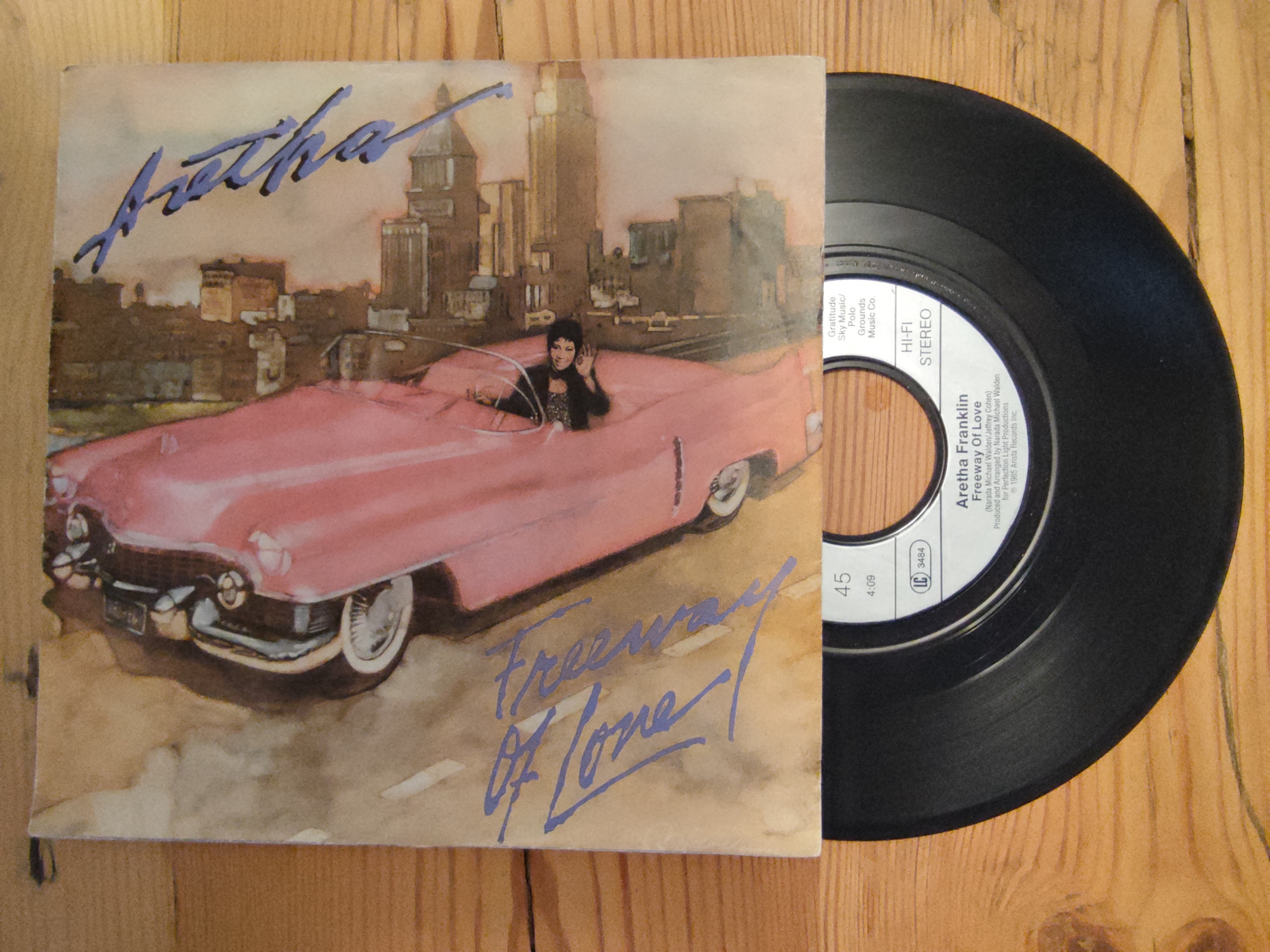 Aretha Franklin met Freeway of love 1985 Single nr S20256454