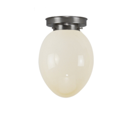 Plafonniere glazen bol Ei 21cm champagne met mat nikkel ophanging nr 7P1-161.50