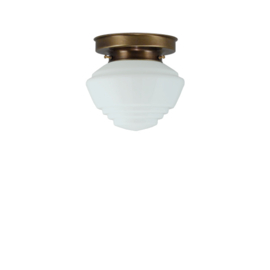 Plafonniere glazen bol Pion 20cm opaal met oud messing ophanging nr 4P1-469.00