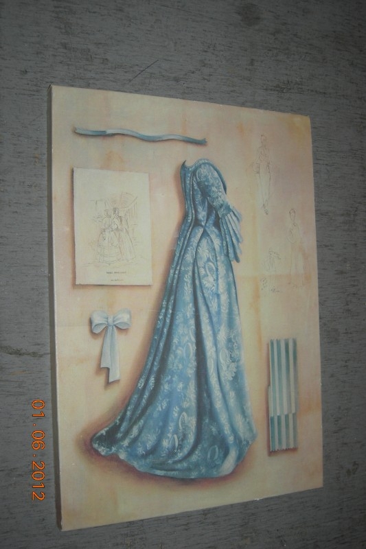 Prent met blauwe jurk