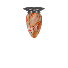 Plafonniere midden bruin retro oranje druppel-traan bol S. nr 2P2-292.96