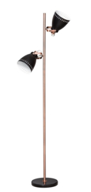 Vloerlamp Acate 2L h 175cm zwart/Koper nr 05-VL8244-0530