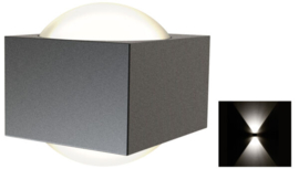 Buitenlamp wandspot antraciet 2-lichts LED 11W 3jr garantie nr 401270