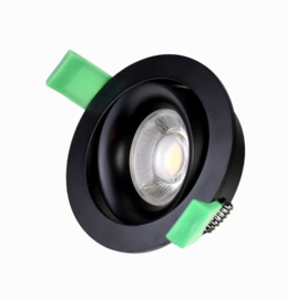 Inbouwspot Hugo GU10 max 5w kantelbaar zwart dia 85mm h25mm nr 05-1190-30