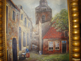 Oud schilderij  Buurkerk Utrecht.