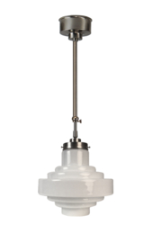 Schuifstang kort H 60-83 mat nikkel met glazen bol Triptrap opaal 25cm 7Sb1-428.00