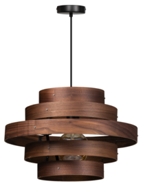 Hanglamp Walnut houten ringen notenkleur E27 5-rings d50cm nr 05-HL4452-77