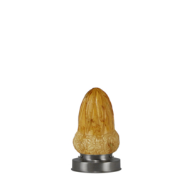 Getrapte tafellamp model blok mat nikkel met marmer kap Bloem 11cm nr 7Tp1-1100.60