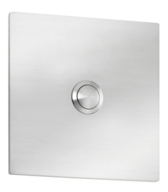 Belplaatje edelstaal staalkleur 7x7x0,3 nr 100