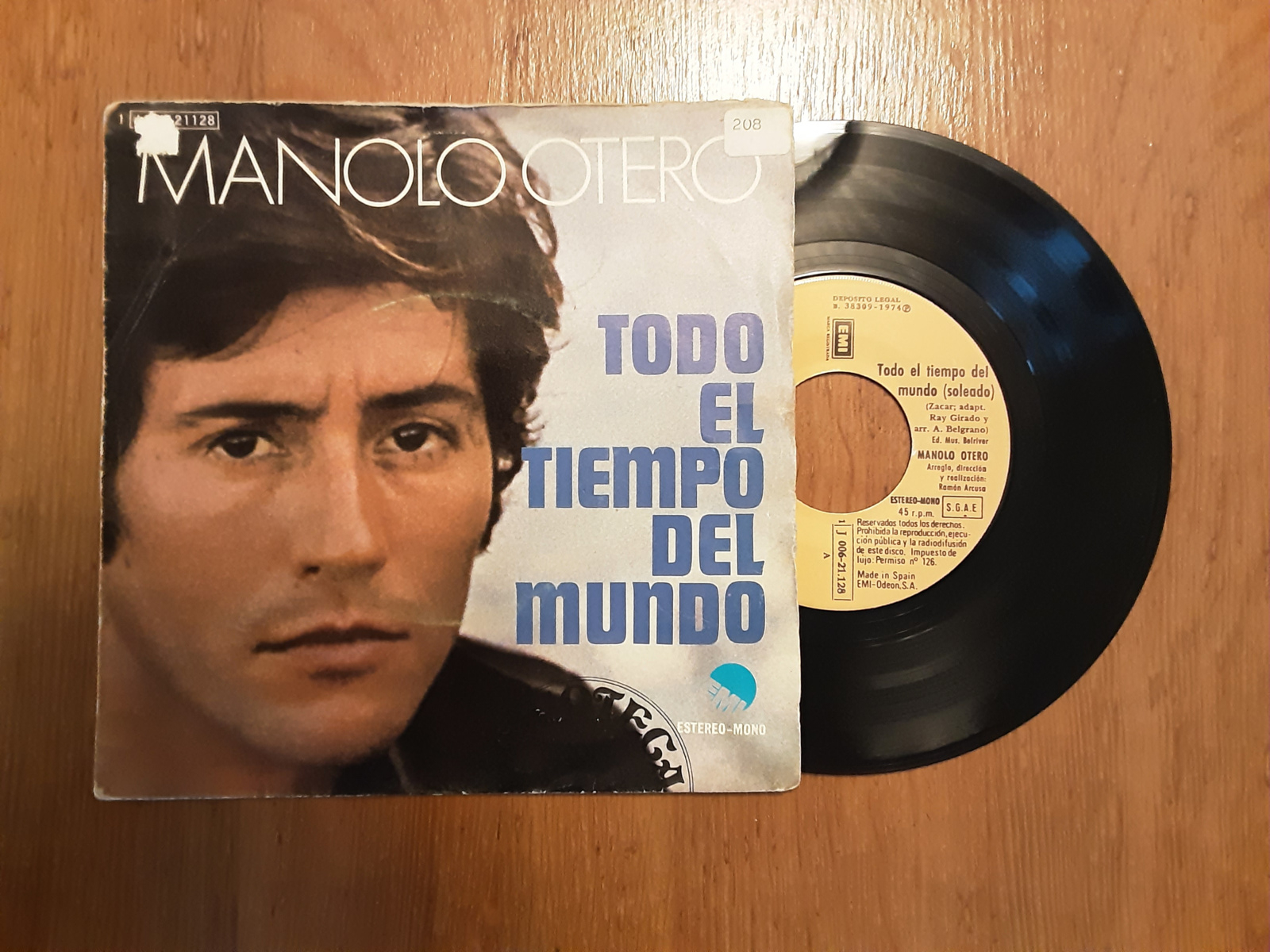 Manolo Otero met Todo el tiempo del mundo (soleado) 1974 Single nr S20234436