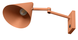 Wandlamp model Marvis zalm roze draaiarm metalen kap d18,5cm nr 05-WL1348-53