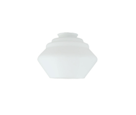 Glazen kap getrapt d18cm h11cm gr5,5cm E27 opaal nr 452.00