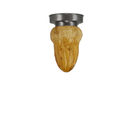 Plafonniere glazen bol Bloem12cm gemarmerd met mat nikkel ophanging nr 7P1-1100.60
