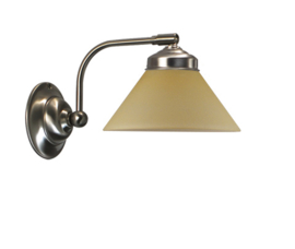 Wandlamp mat nikkel wandhaaks met dakkap 20 mat champagne nr 7Wh-20.59