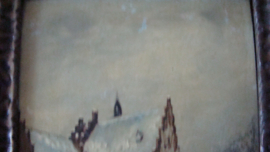 Winterlandschap gesigneerd H. de Greef.