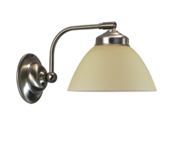 Wandlamp mat nikkel wandhaaks met calimero kap 20 mat champagne nr 7Wh-195.59