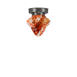 Plafonniere glazen bol Oliepot S retro marmer met mat nikkel ophanging nr 7P1-165.96