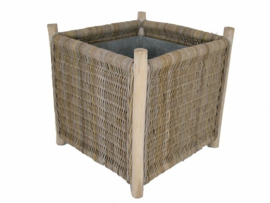 Handgevlochten plantenbak XL natural model Stadium 80x80x80cm nr 900737