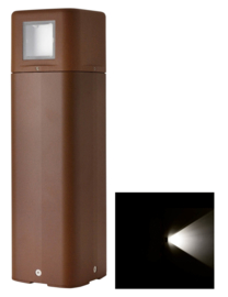 Buitenlamp staand serie Kubs h35cm roestbruin 1 zijde 4W LED nr 404.03514/1
