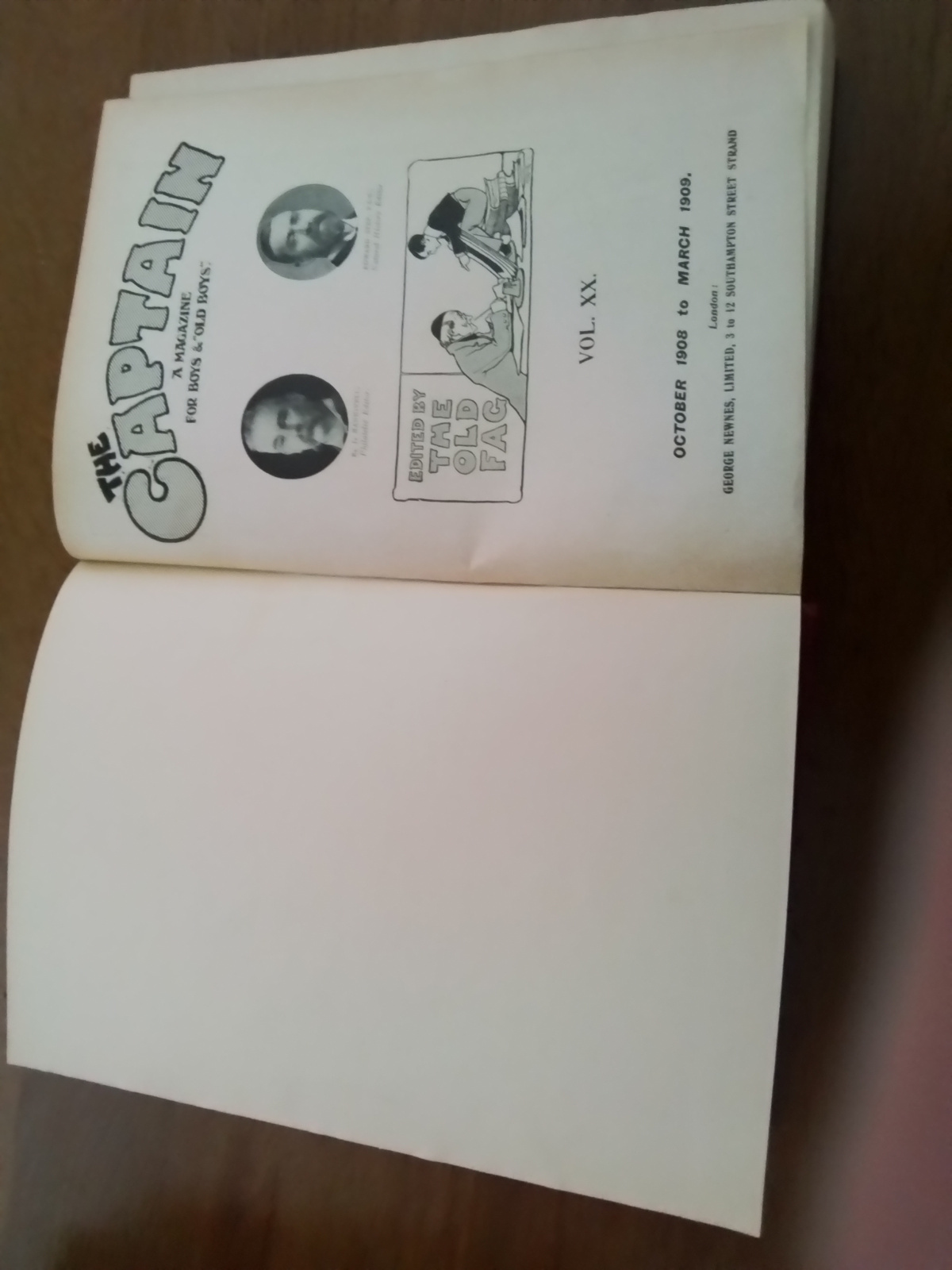 The Captain a magazine For Boys& Old Boys. Volume XX October 1908 t0 March 1909 London. UItgave George Newnes.