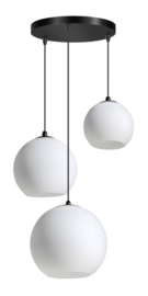 Hanglamp videlamp Orb zwart glazen opaal  d-20-30-35 3xE27 nr 05-HL4265-3067