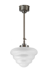 Schuifstang standaard H 82-132 mat nikkel met glazen bol Michelin opaal 25cm 7Sb2-6430.00