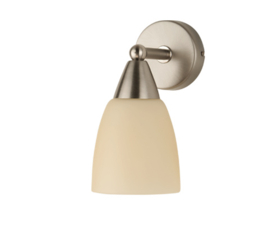 Wandlamp wandstraler up/down mat nikkel mat champagne kapje Glaasje 9,5 nr 7Ws-0.59
