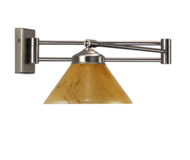 Wandlamp mat nikkel wandschaar met dakkap 20 donker marmer nr 7Ws-20.20