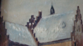 Winterlandschap gesigneerd H. de Greef.