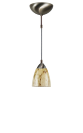 Katoensnoer pendel 150cm met Beker kap licht marmer d-12cm nr 7Kr1-192.60