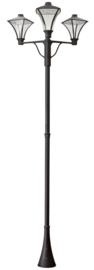 Buitenlamp staand City h-330cm 3X LED 29W IP65 zwart 5jr garantie nr 10-20283