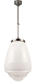 Schuifstang kort H 82-105 mat nikkel met glazen bol Parma opaal 30cm 7Sb1-442.00