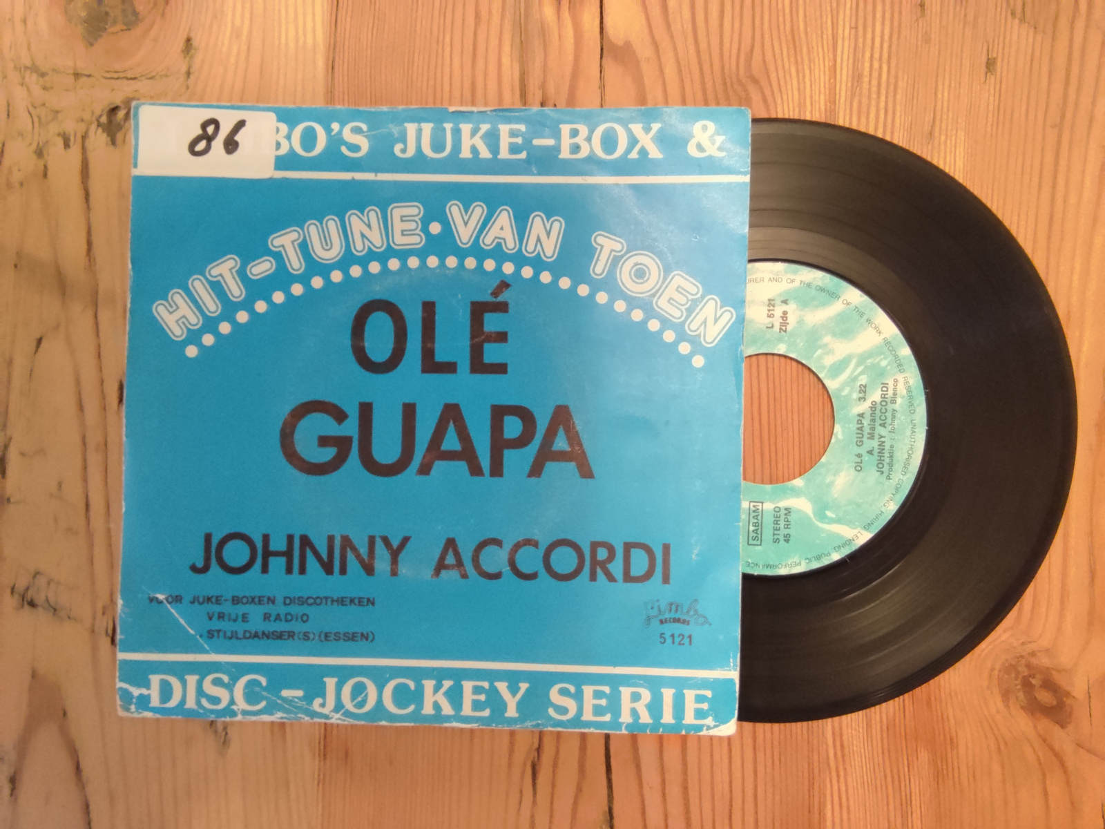 Johnny Accordi met Ole guapa 19?? Single nr S20256476