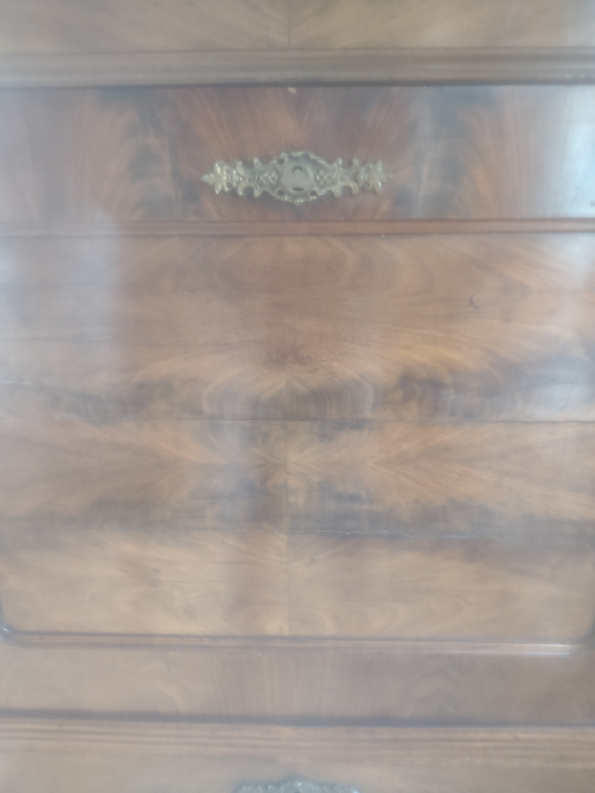 Oude antieke Duitse mahonie biedermeier klepsecretaire 1880 nr LLE