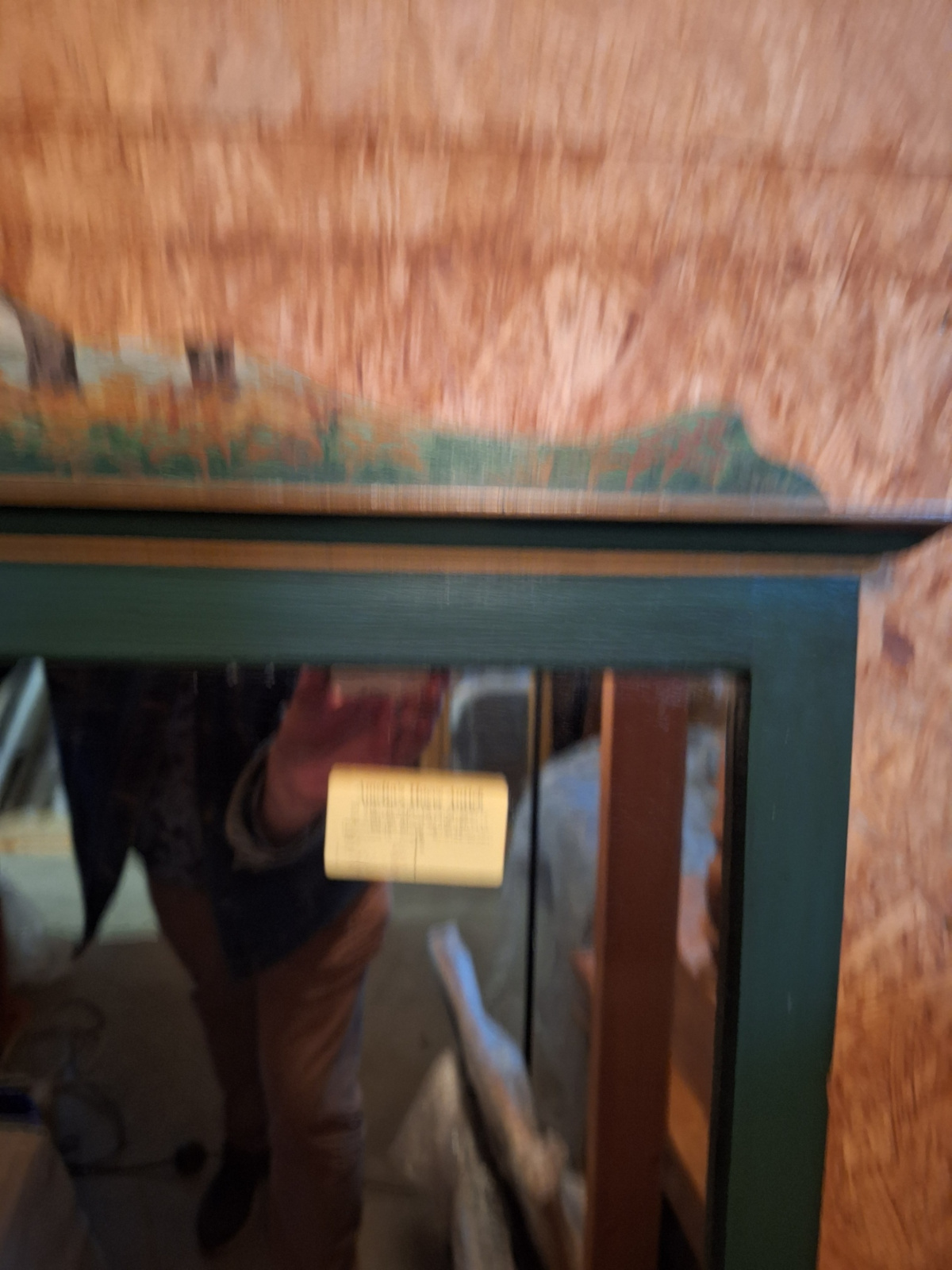 S88 Antieke kaptafel spiegel omstreeks 1920 welke later opnieuw beschilderd is