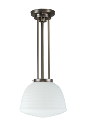 Pendel Quattro h-63cm mat nikkel met glazen bol Rib 7Q-464.00